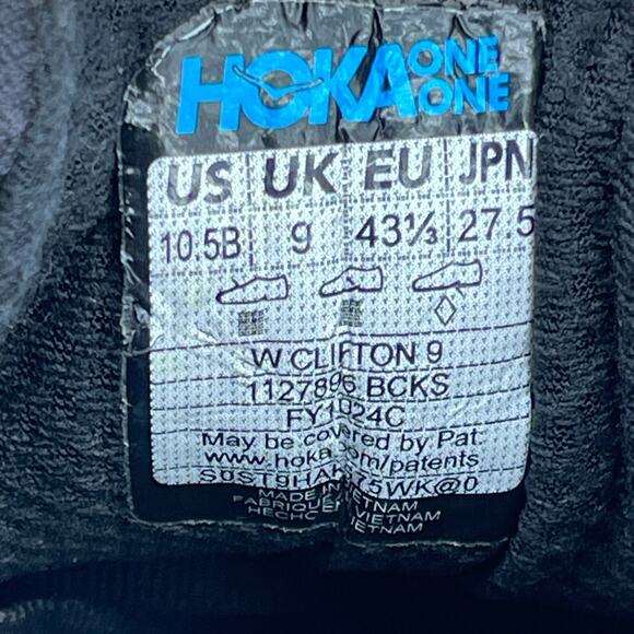 Hoka One One Clifton 9 Shoes Womens Size 10.5 B Blue Running Comfort Walking Gym - Picture 8 of 9